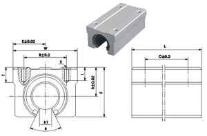 40mm Linear Bearing Twin Block Slide unit Open:vxb:Ball Bearings