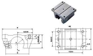 20mm Linear Bearing with Block Slide unit Open:vxb:Ball Bearings