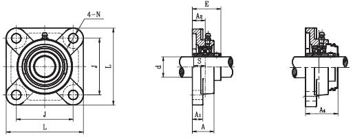 12mm Mounted Bearing UCF201 + Square Flanged Cast Housing:vxb:Ball Bearings